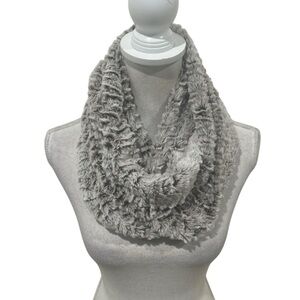 Lexi York taupe Gray frosted Faux Fur Infinity Scarf